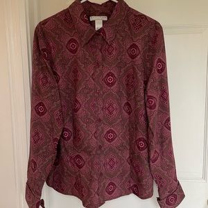 Berry Pink pattern top by Liz Clairborn, XL